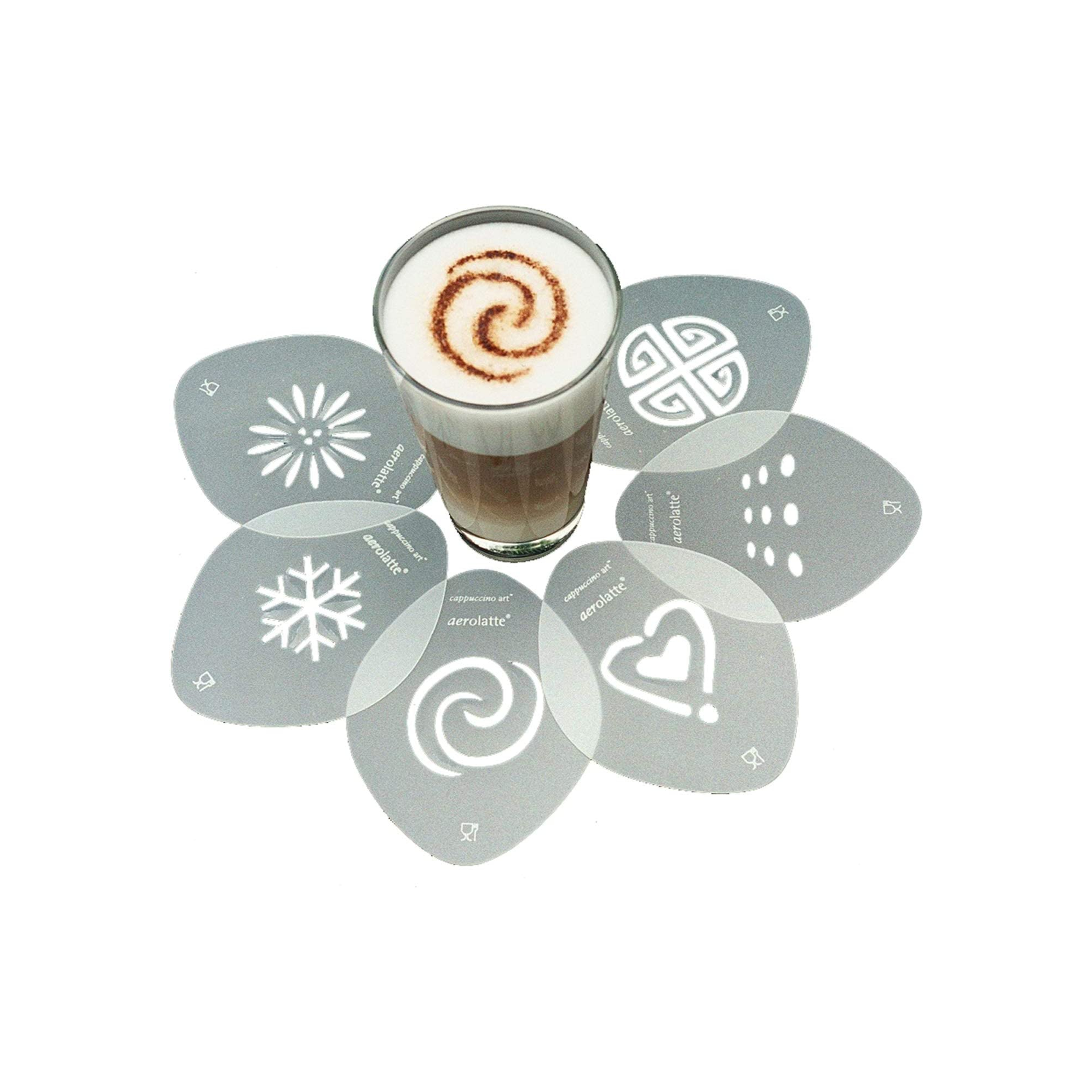 aerolatte Cappuccino Art Stencils - Set of 6 Novel & Fun Designs